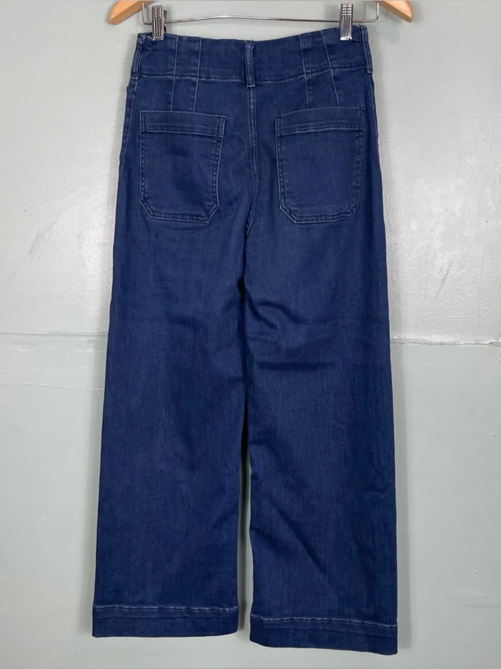 Maeve The Colette Pants Cropped Wide Leg Women Size 26 Navy Blue Stretch - Picture 5 of 10